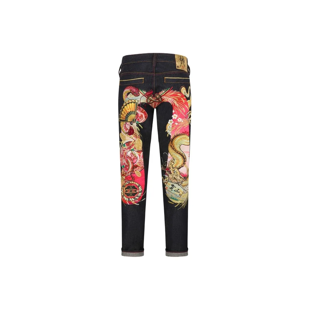 EVISU Snake Year Spring Festival Limited Series Jeans Men's Denim Blue