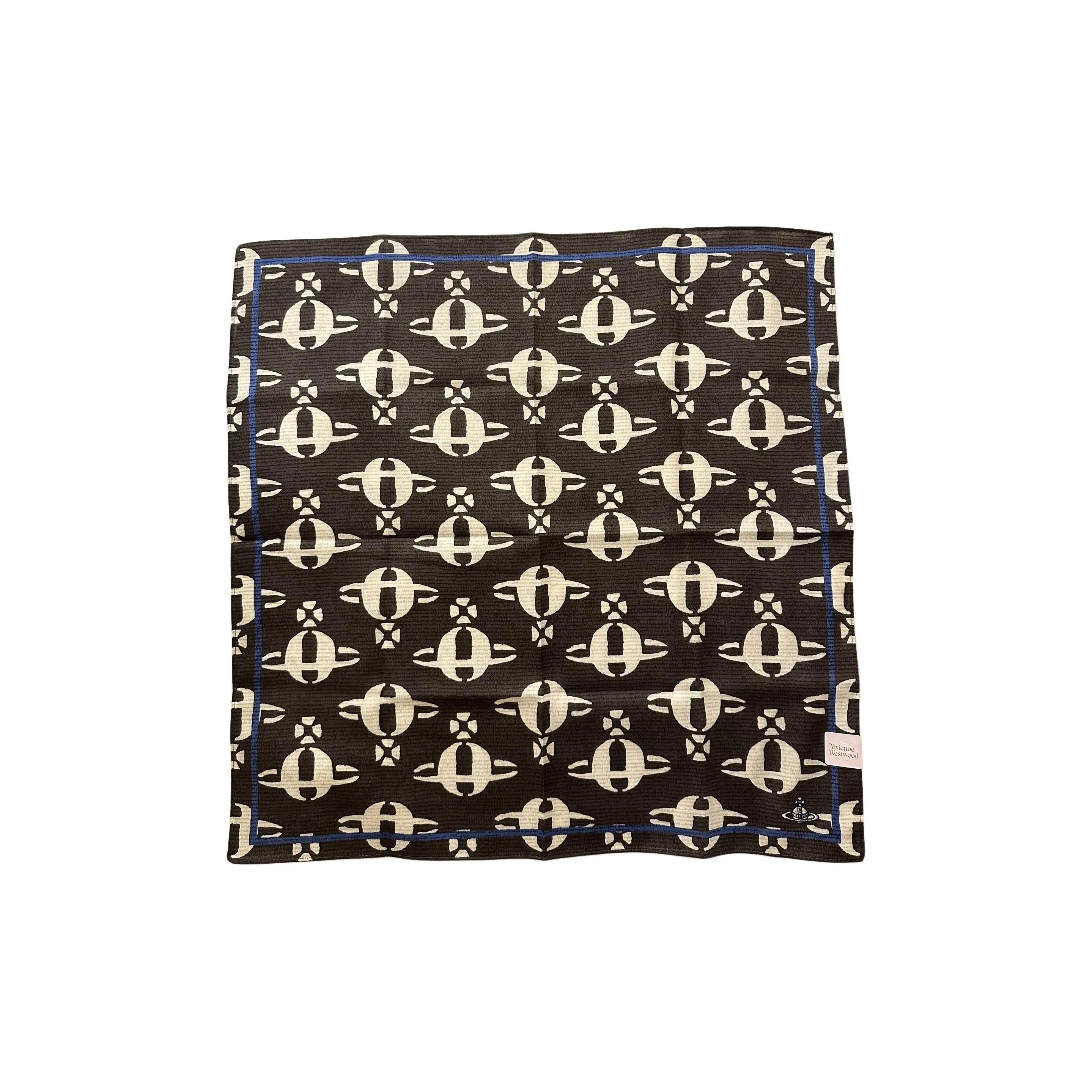 Vivienne Westwood Хлопковый шелк Шарфы Унисекс Классический черный Белый Saturn
