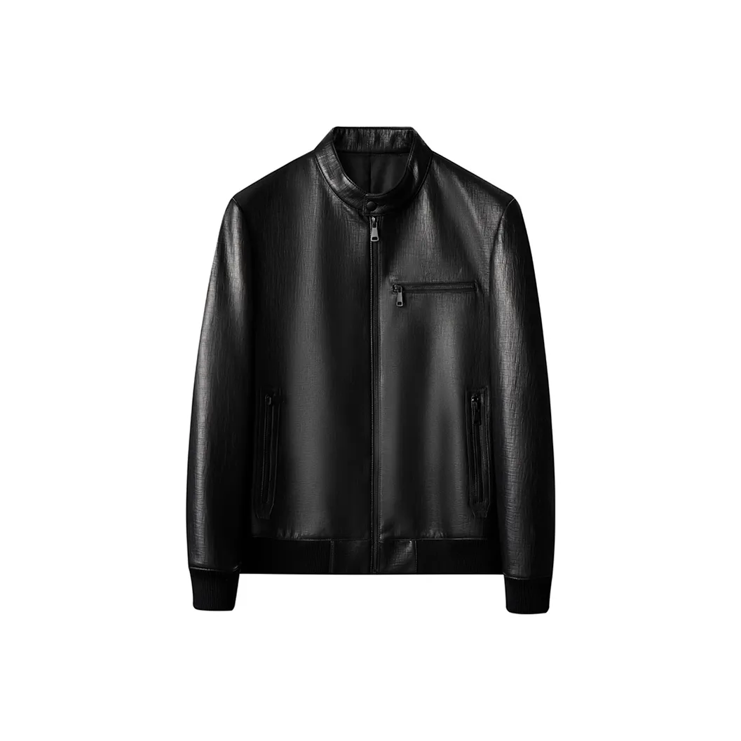 SINBOS Кожа Куртка Мужская Цвет сосновой сажи