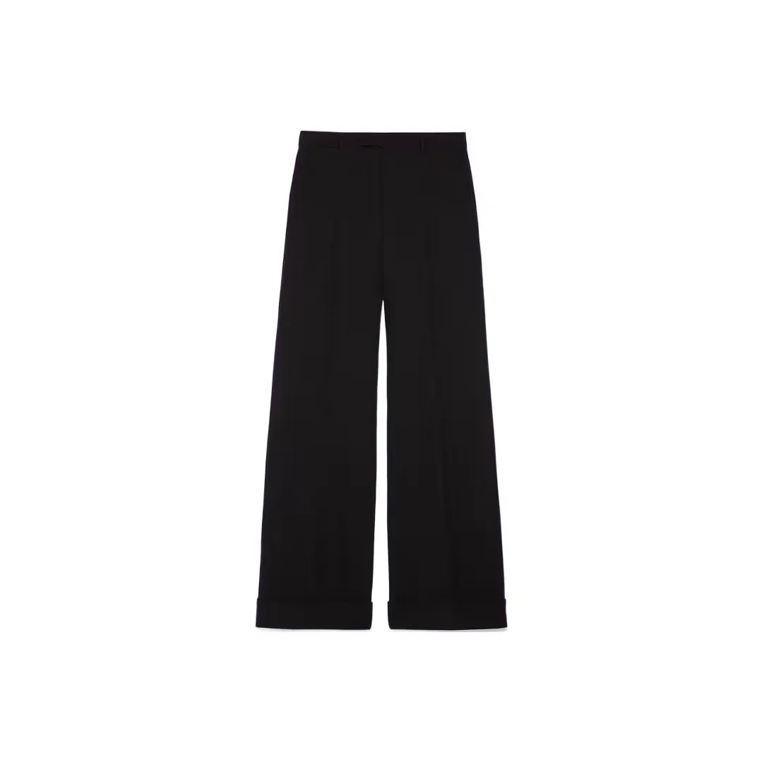 GUCCI Wide Leg Gabardine Tailored Trousers