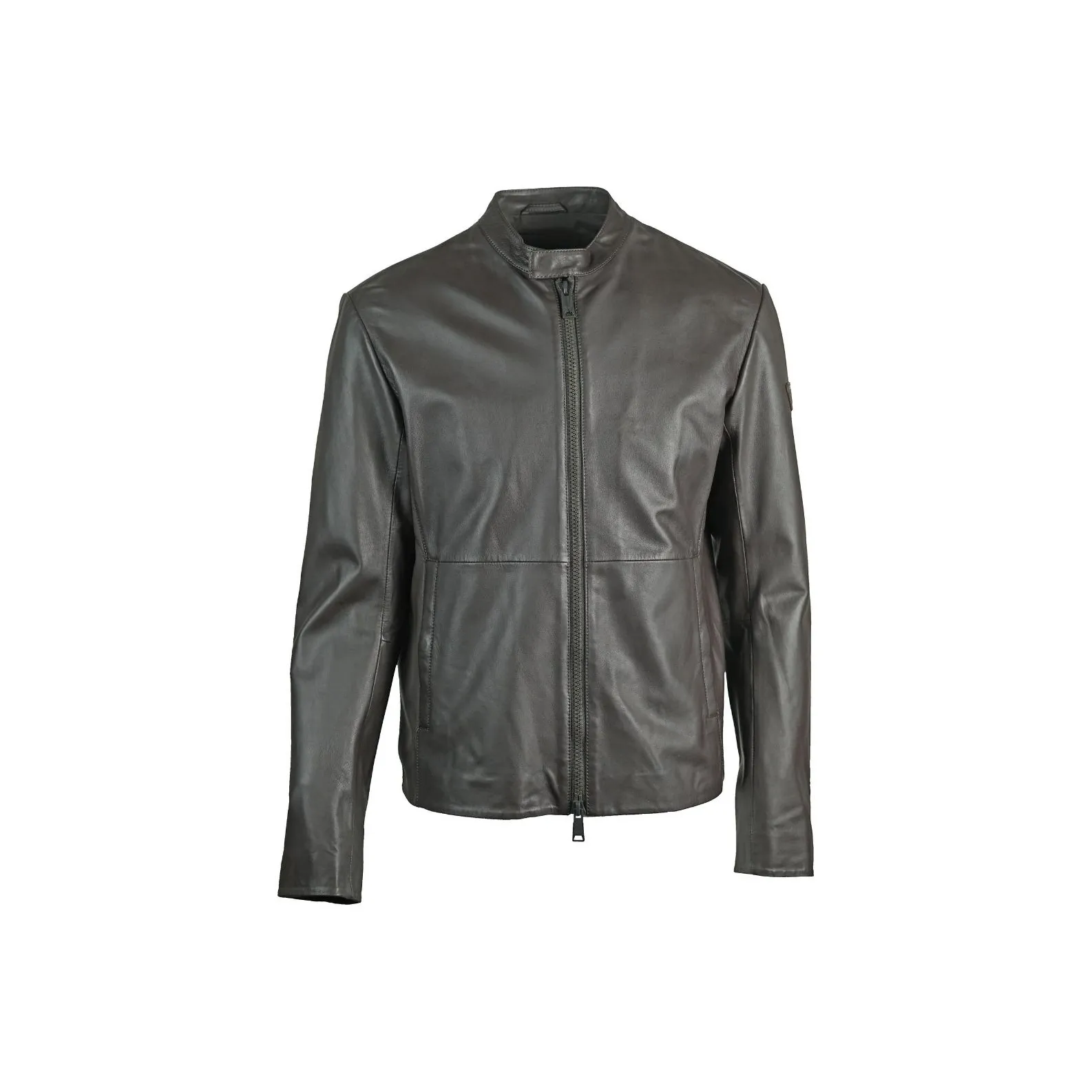 EMPORIO ARMANI Leather Jacket Men's Dark Brown