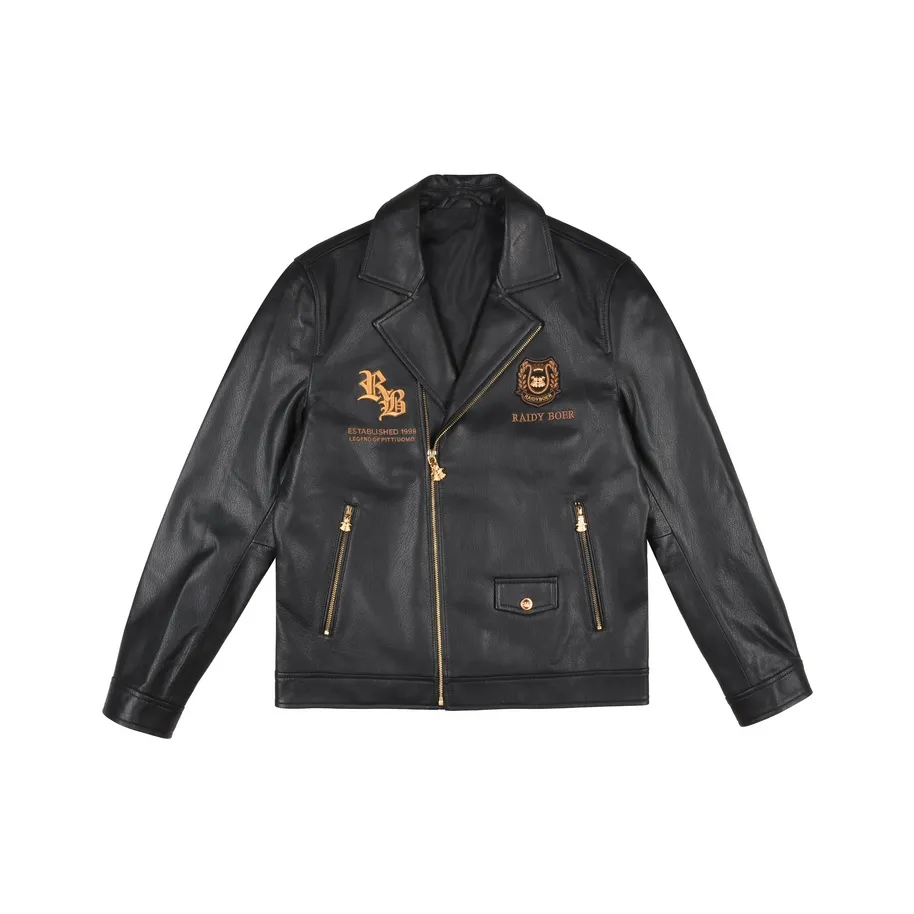 Raidy Boer Кожа Куртка Мужская Черная