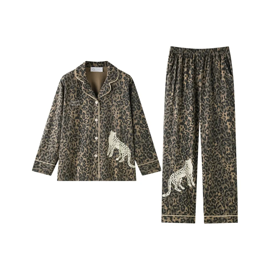 MEONSILL Пижамный комплект женский с леопардовым принтом