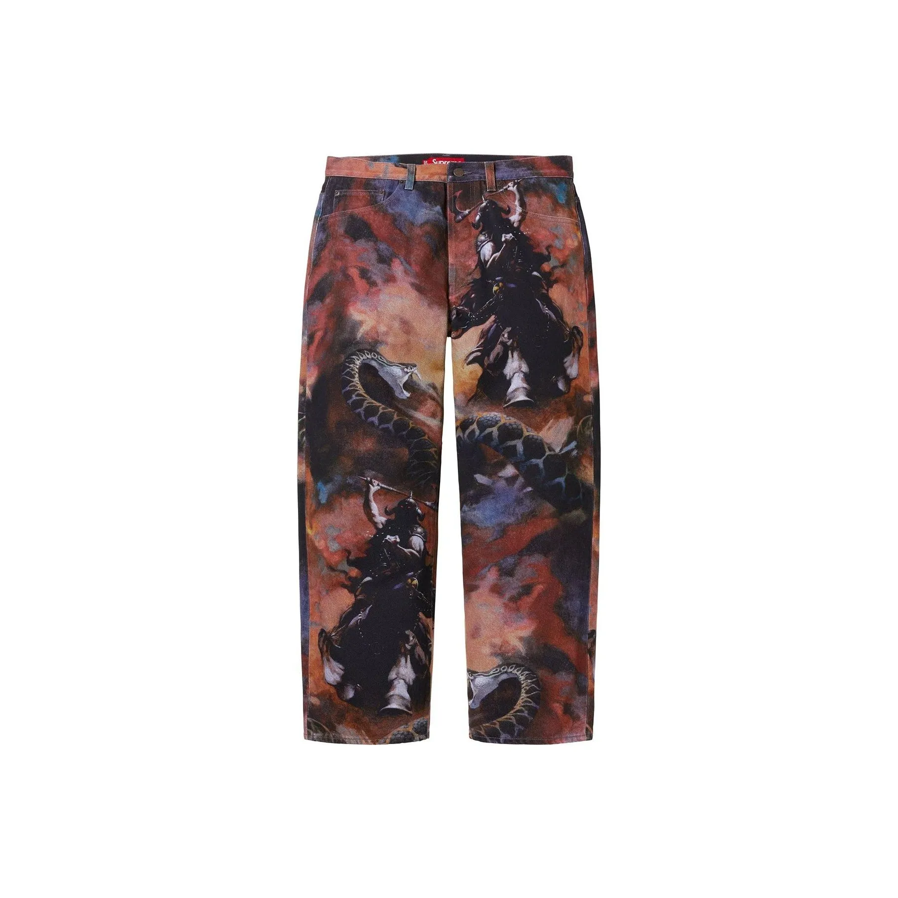 Supreme Frank Frazetta Collaboration Многоцветные/Многоцветные Унисекс Джинсы