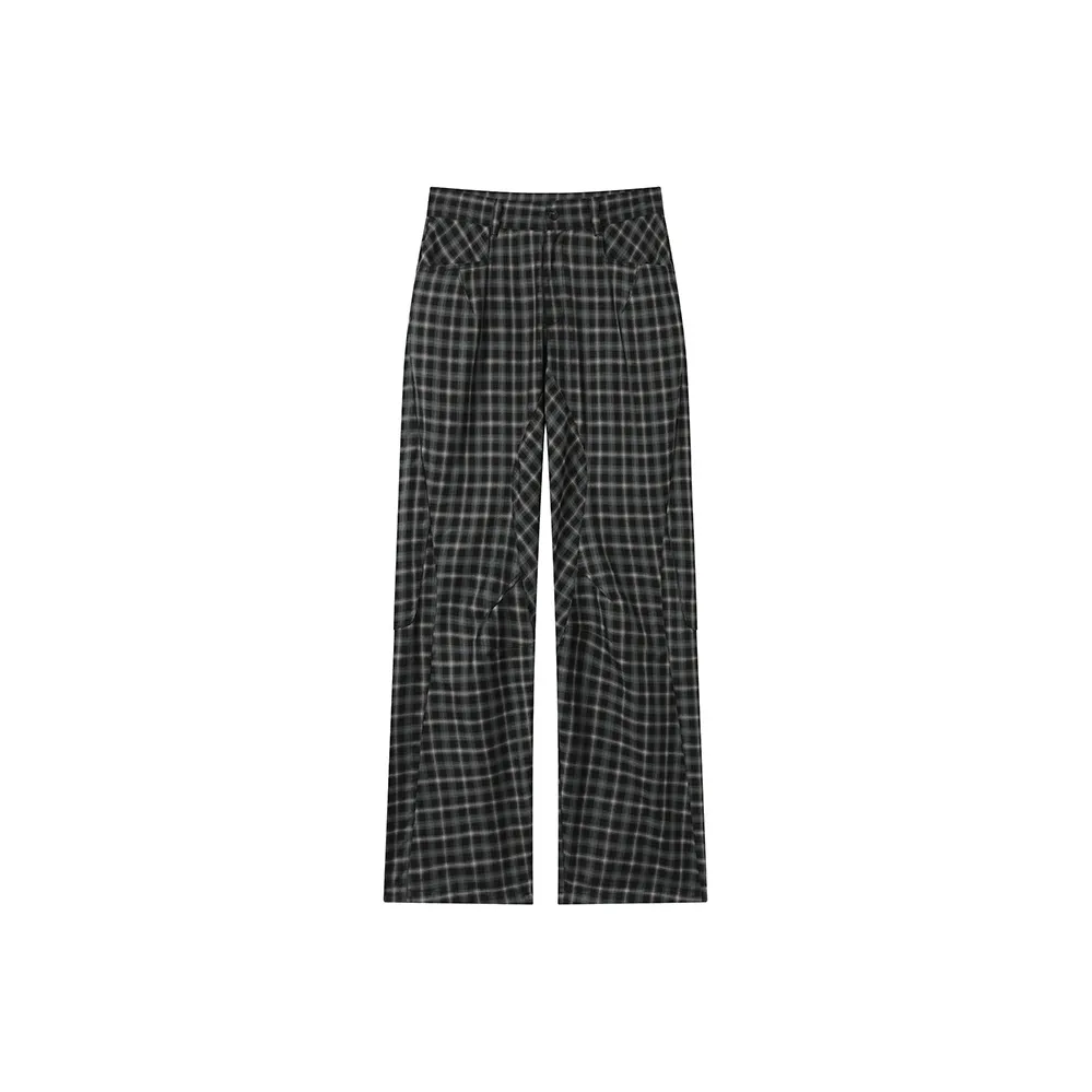 Crying Center Повседневные брюки Унисекс Серый в клетку