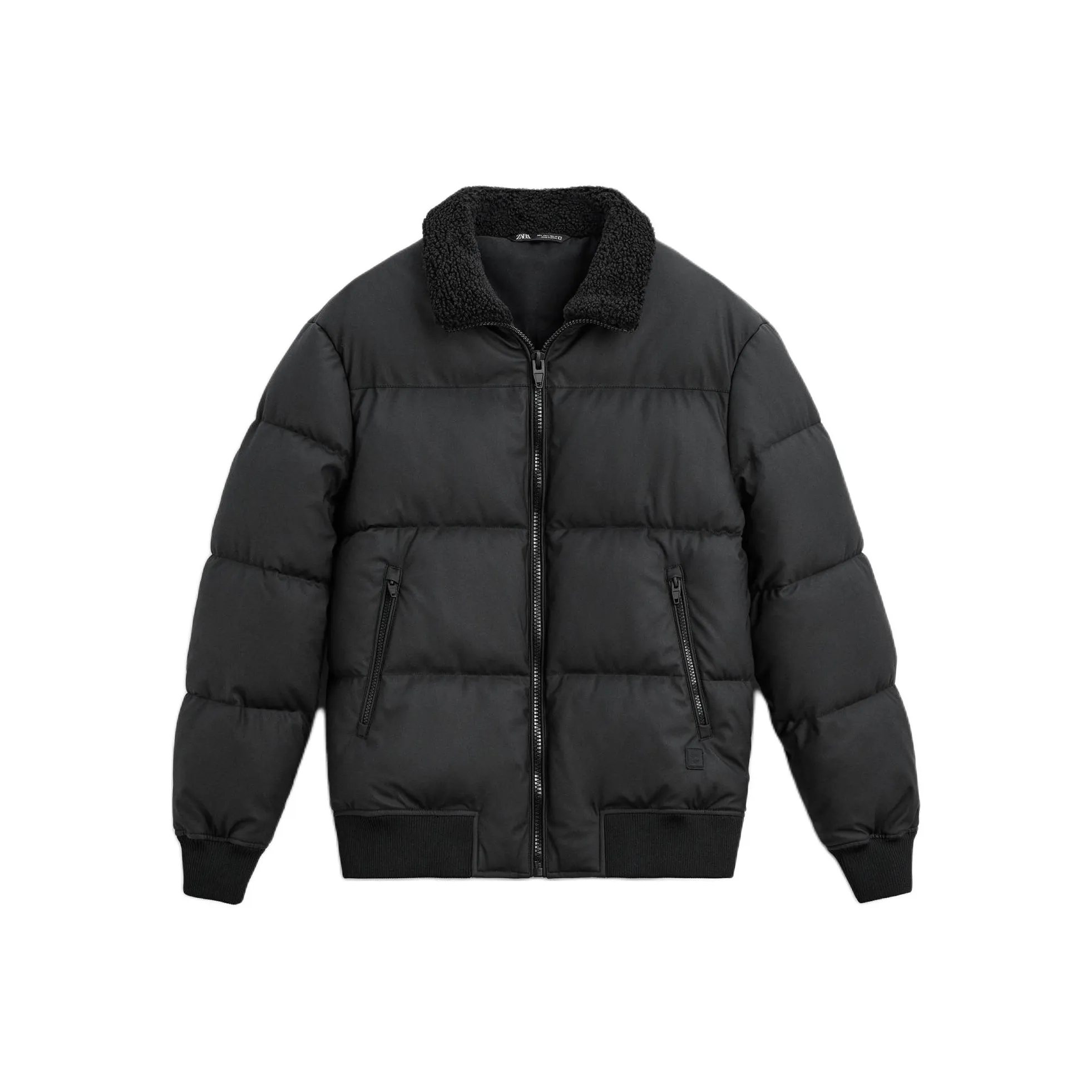 ZARA Черный мужской пуховик