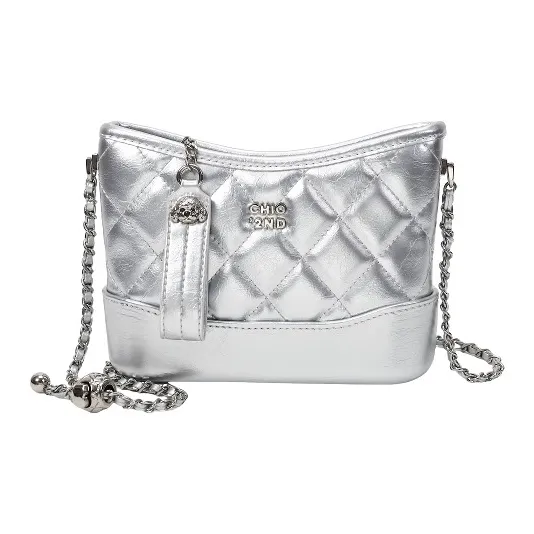 PAYOT Сумка через плечо из микрофибры с синтетической кожей цвет женский серебряный