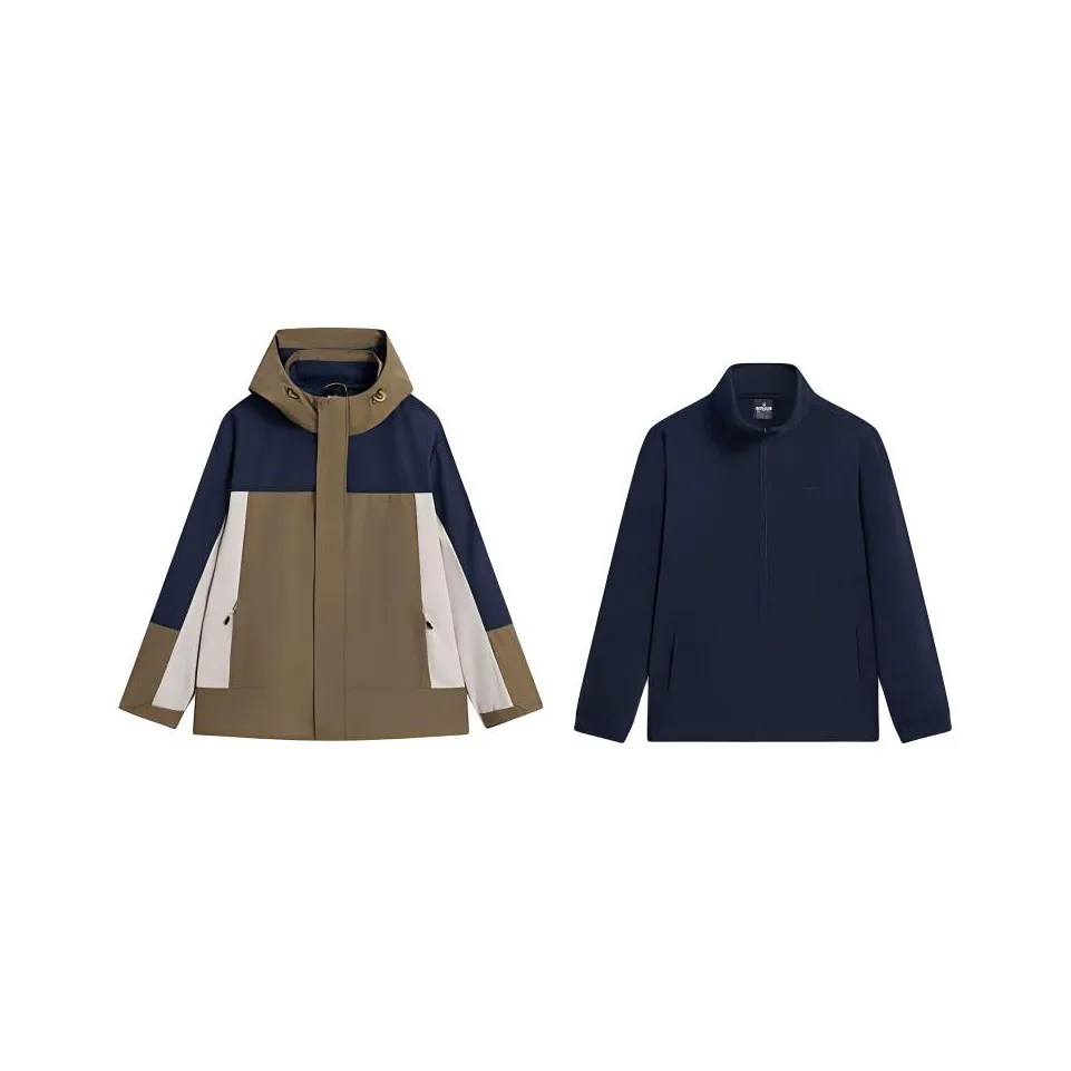 XTEP Куртки Пальто Мужской Бронза Зеленый Светлый Лен Темный Синий