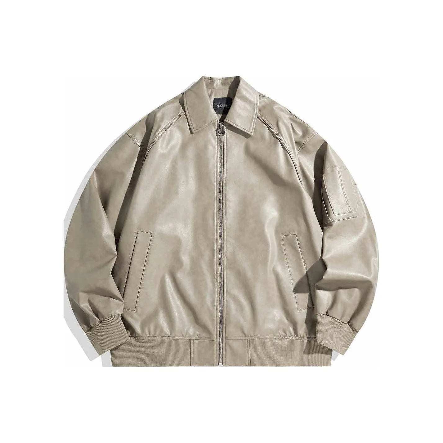 PEACEBIRD MEN Кожа Куртка Мужская Хаки