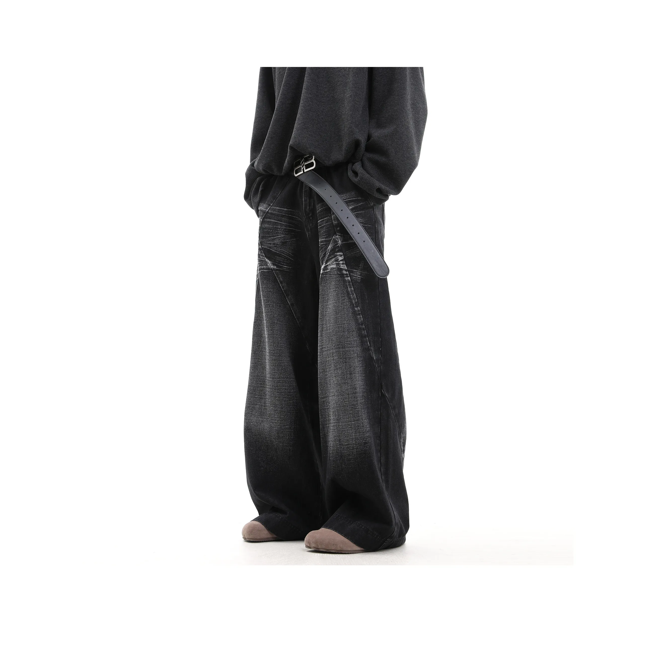 CUWU Jeans Unisex Black Gray Color