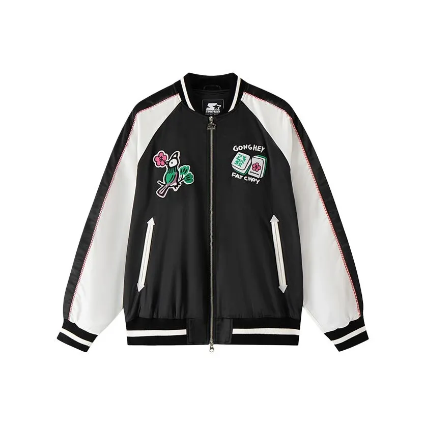 STARTER x YOUQIANHUA LIANMINGKUAN Бейсбольная куртка Унисекс Черный