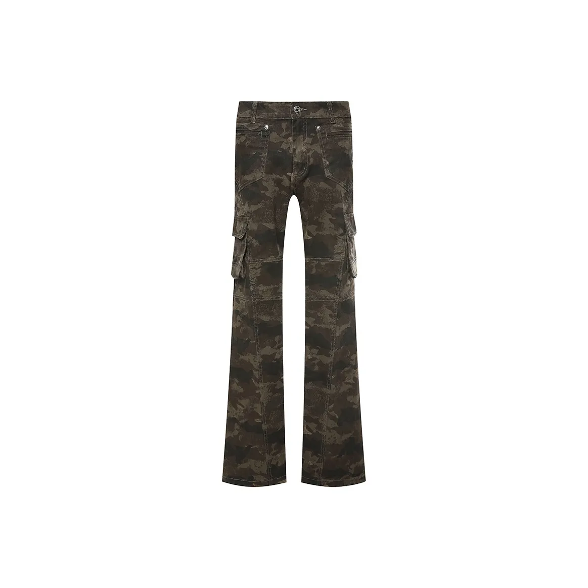 COOLALPACA Slim Fit Flared Casual Jeans Unisex Camouflage