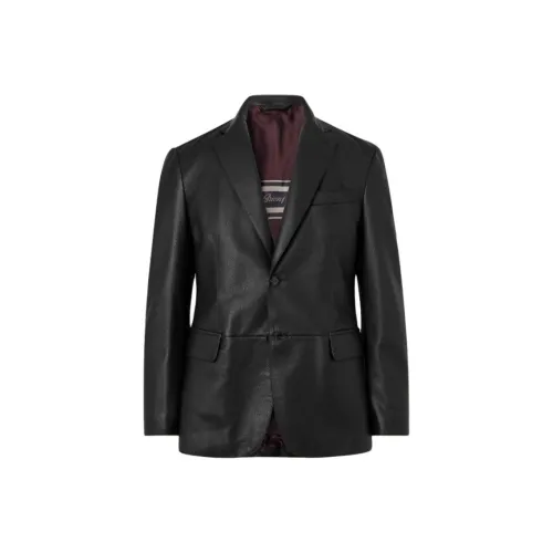 Brioni Черный Мужские Кожаные Куртки