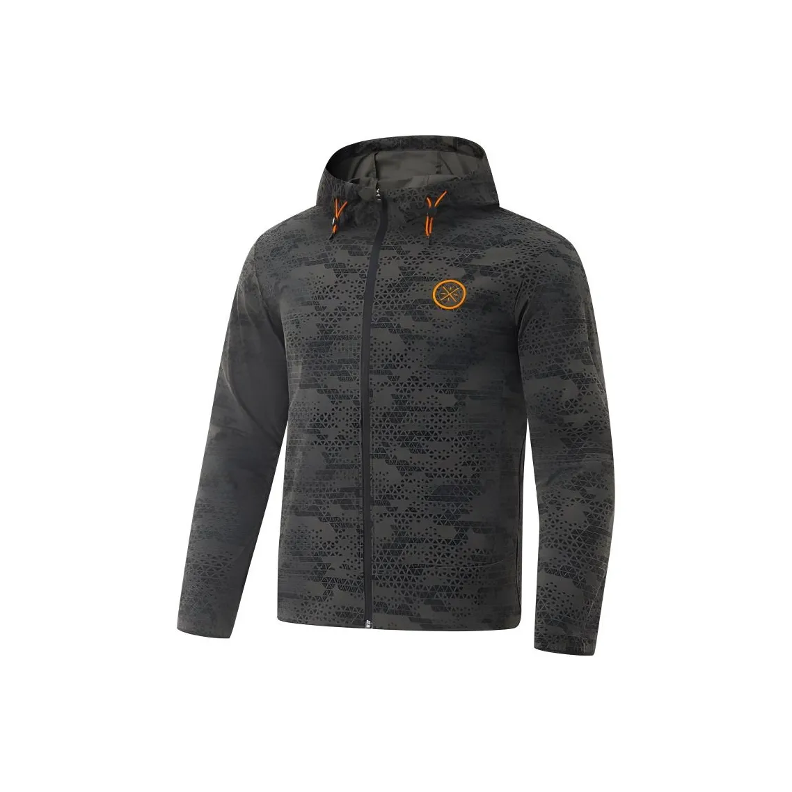 LINING Тренчкот Мужской Обсидиан Серый С принтом по всей поверхности