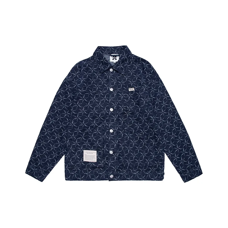 plaid pattern panelled shirt Blau