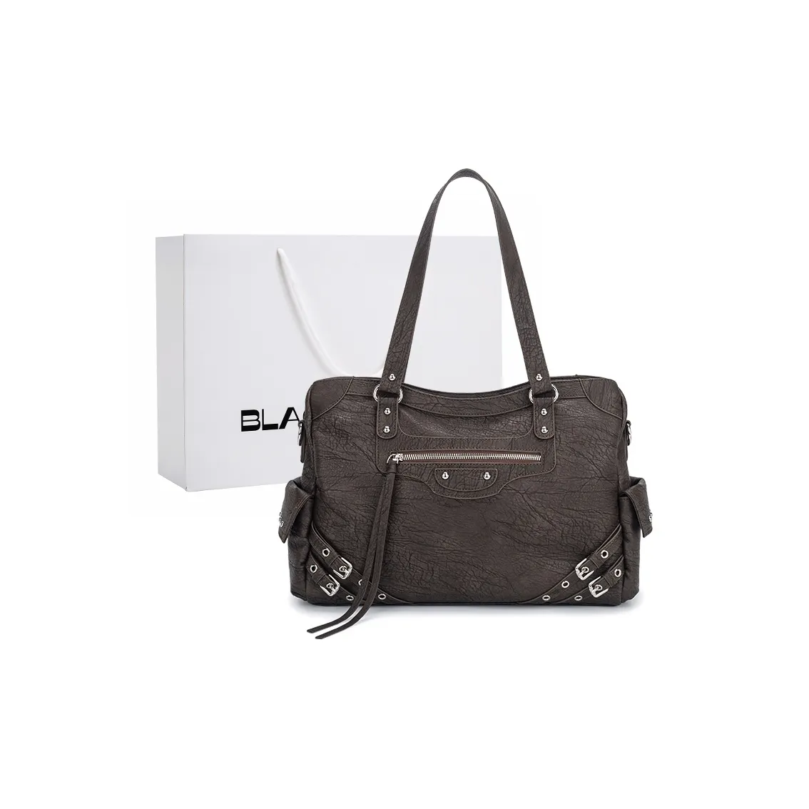 BLACK SUGAR BUS ПУ (полиуретан) Сумка-тоут Сумка через плечо Женская Темно-хаки