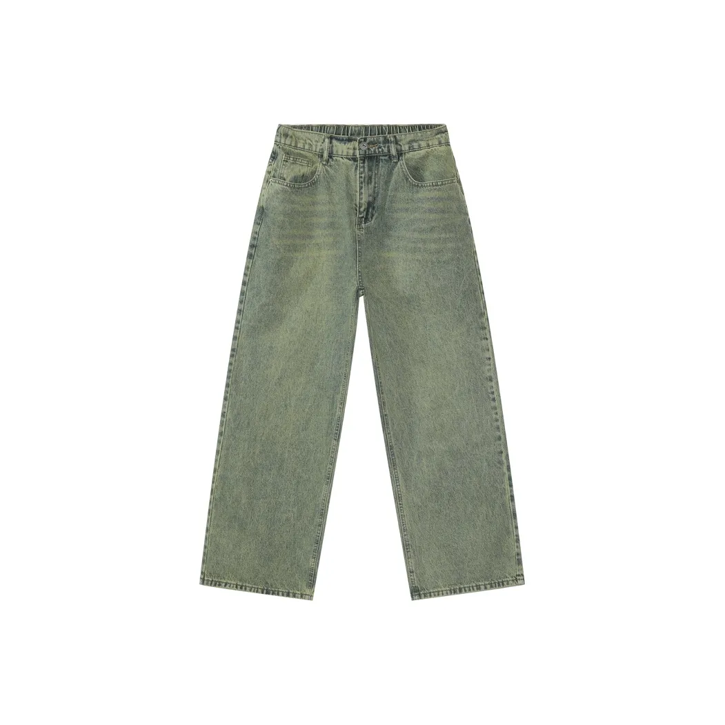 Voguo Relay Джинсы с широкими штанинами Унисекс Мшисто-зеленый