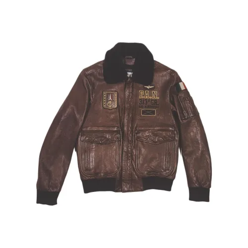 AERONAUTICA MILITARE Темно-кофейный Мужские Кожаные Куртки