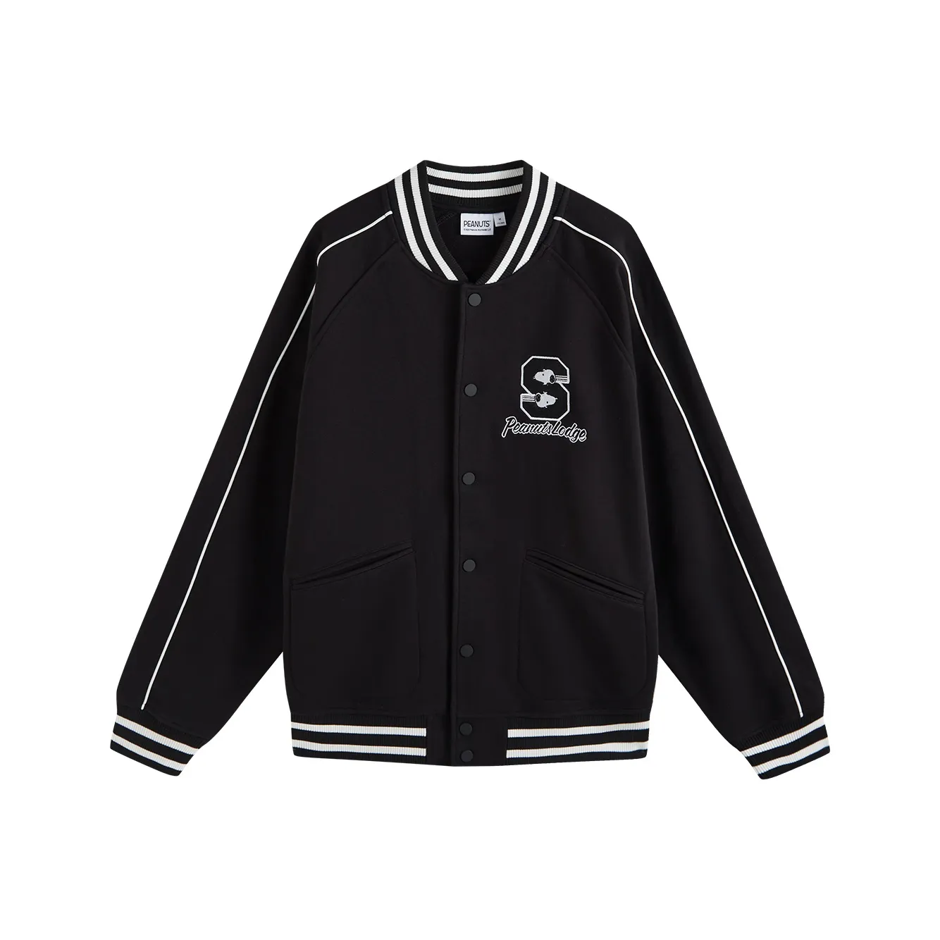FUN X Snoopy FW24 Baseball Jacket Unisex Black