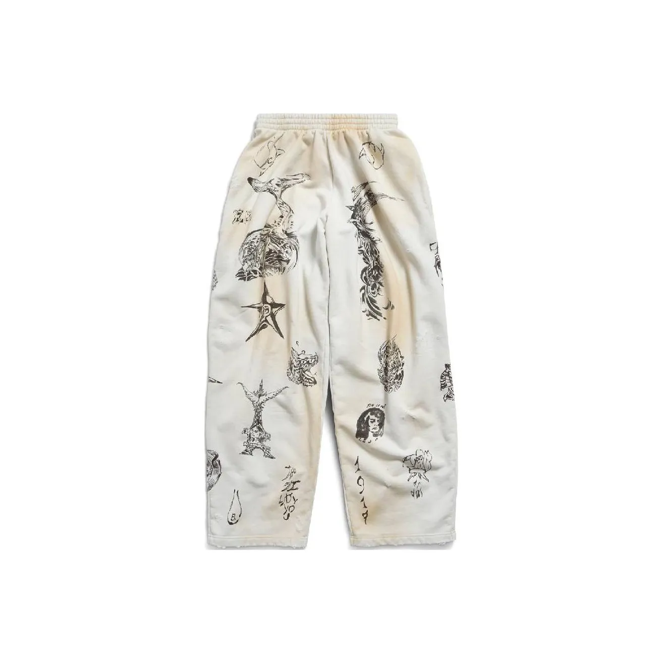 Balenciaga Men's Tat Baggy Sweatpants