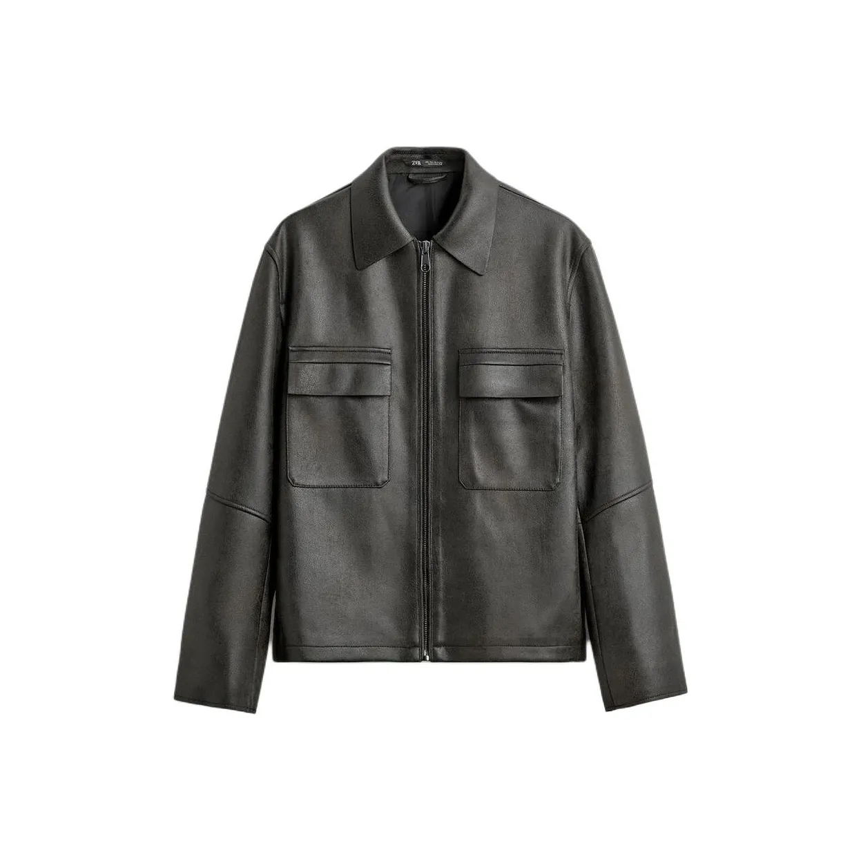 ZARA Leather Jacket Men's Green