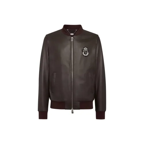 BILLIONAIRE BOYS CLUB Коричневый Мужские Кожаные Куртки