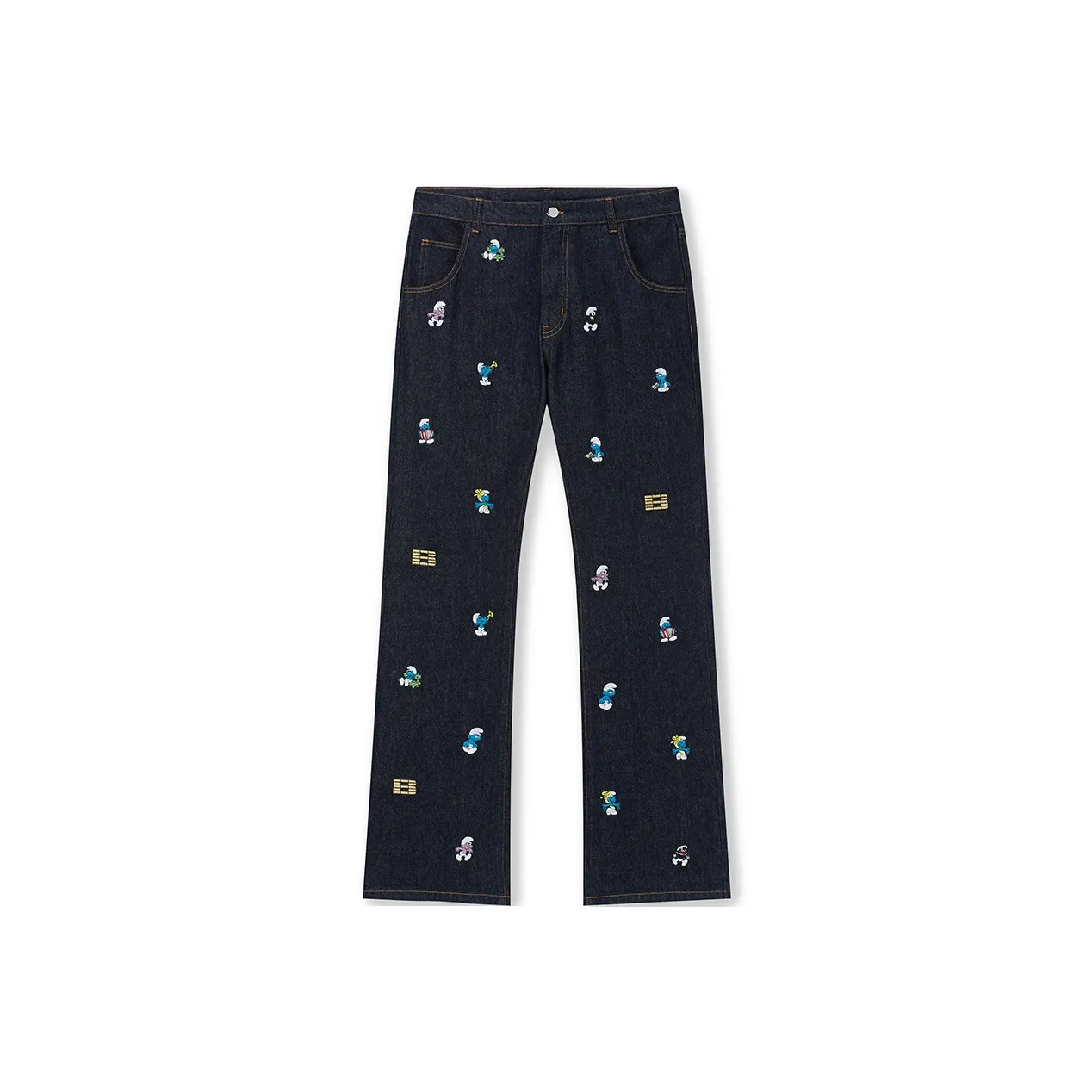 Безшовный крой, синий, унисекс, джинсы