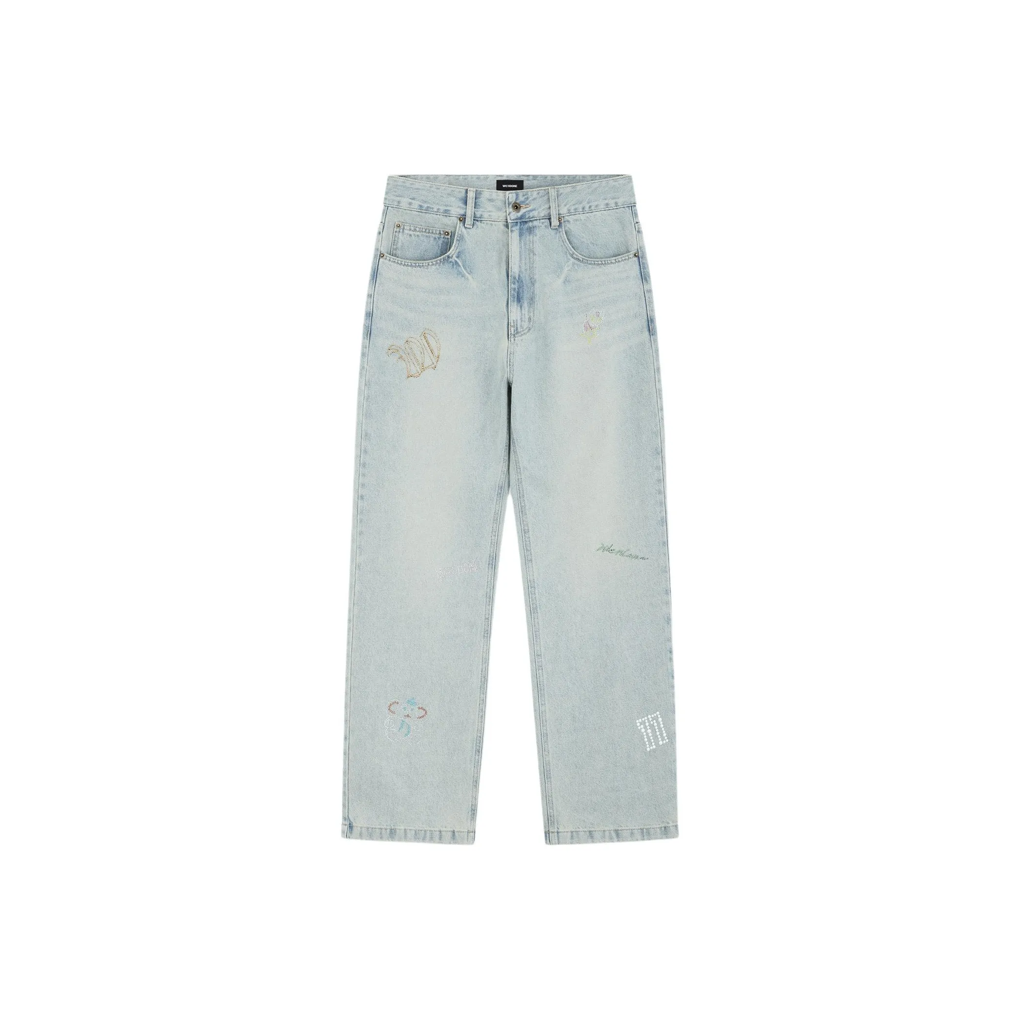 WE11DONE Rhinestone embellished Jeans