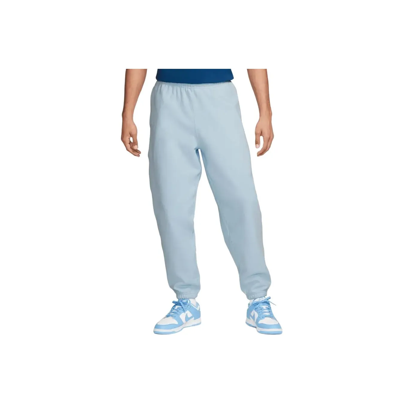 Nike Solo Swoosh Флис Joggers Вязаные Тренировочные Штаны Мужские Синие