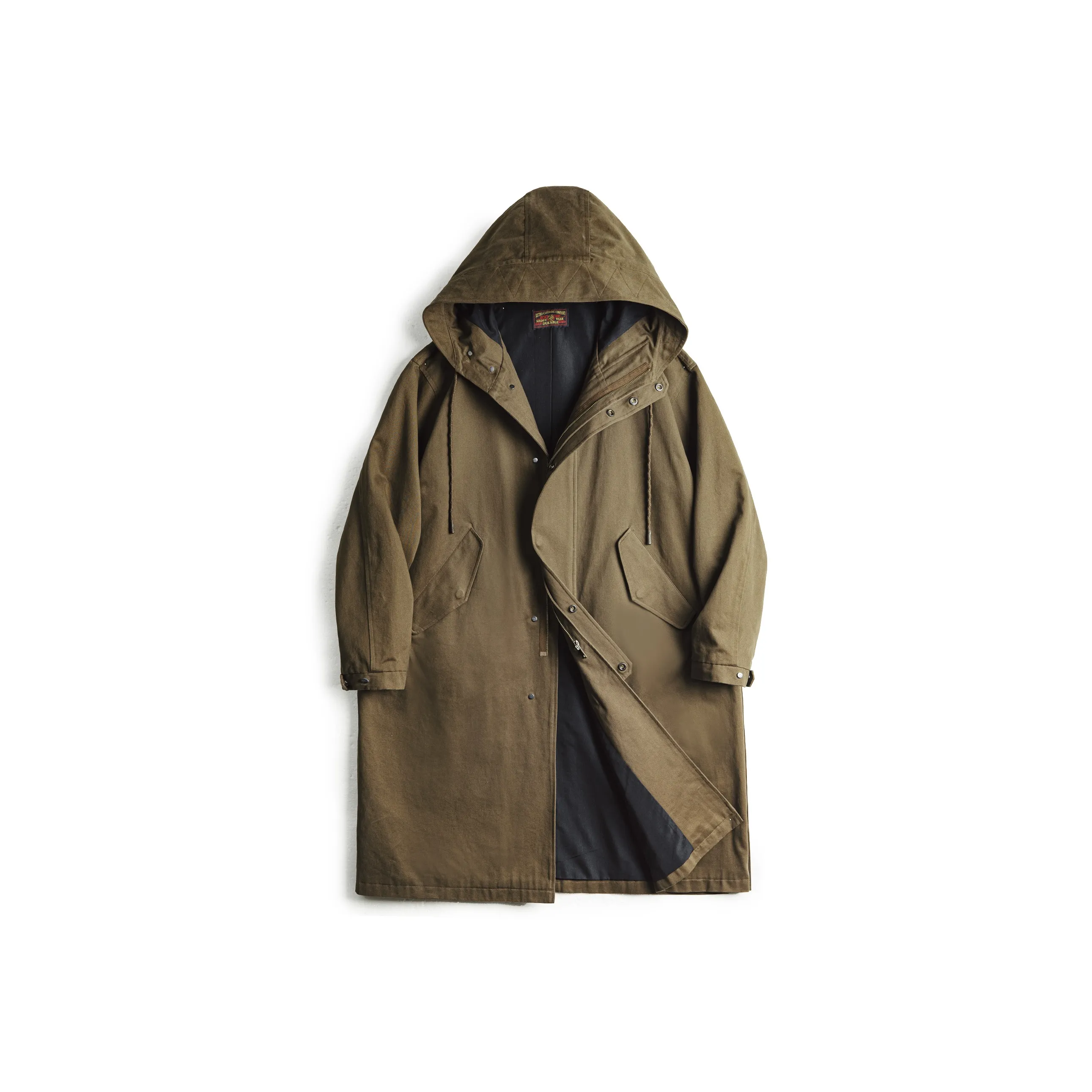 MADEN Trench Coats Men's Coffee Loose Fit, Runs Large