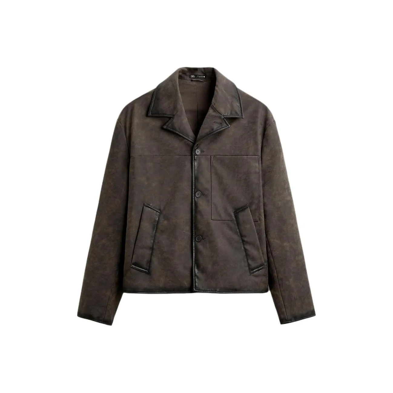 ZARA Leather Jacket Men's Brown