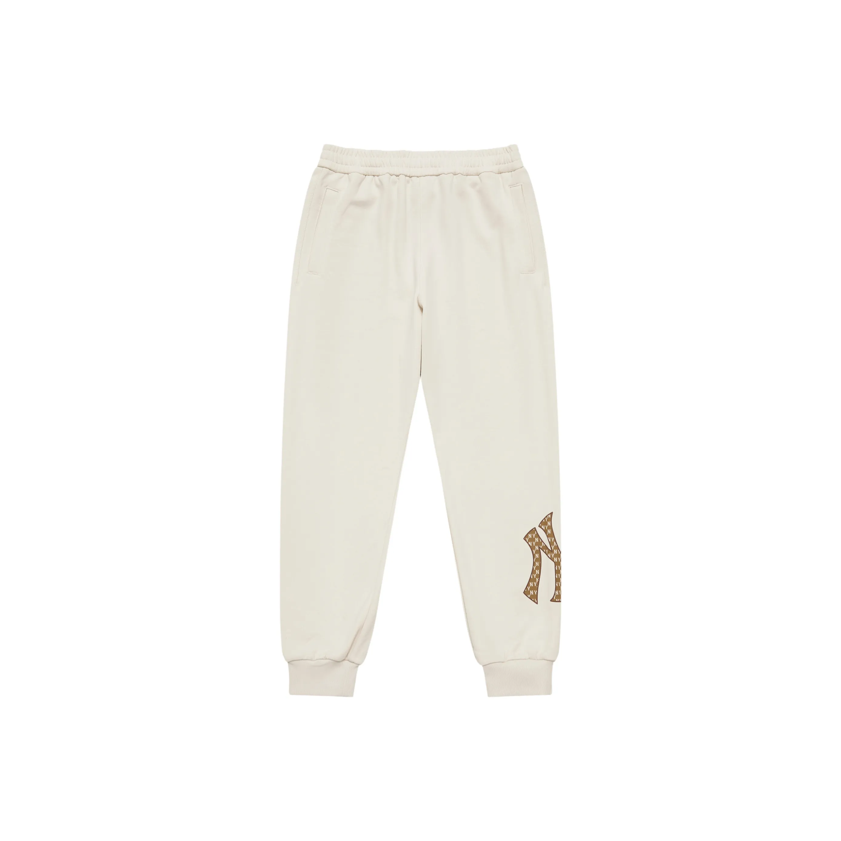 MLB MONOGRAM Collection New York Yankees 24FW Casual Pants Knitted Sweatpants Unisex Dark Cream