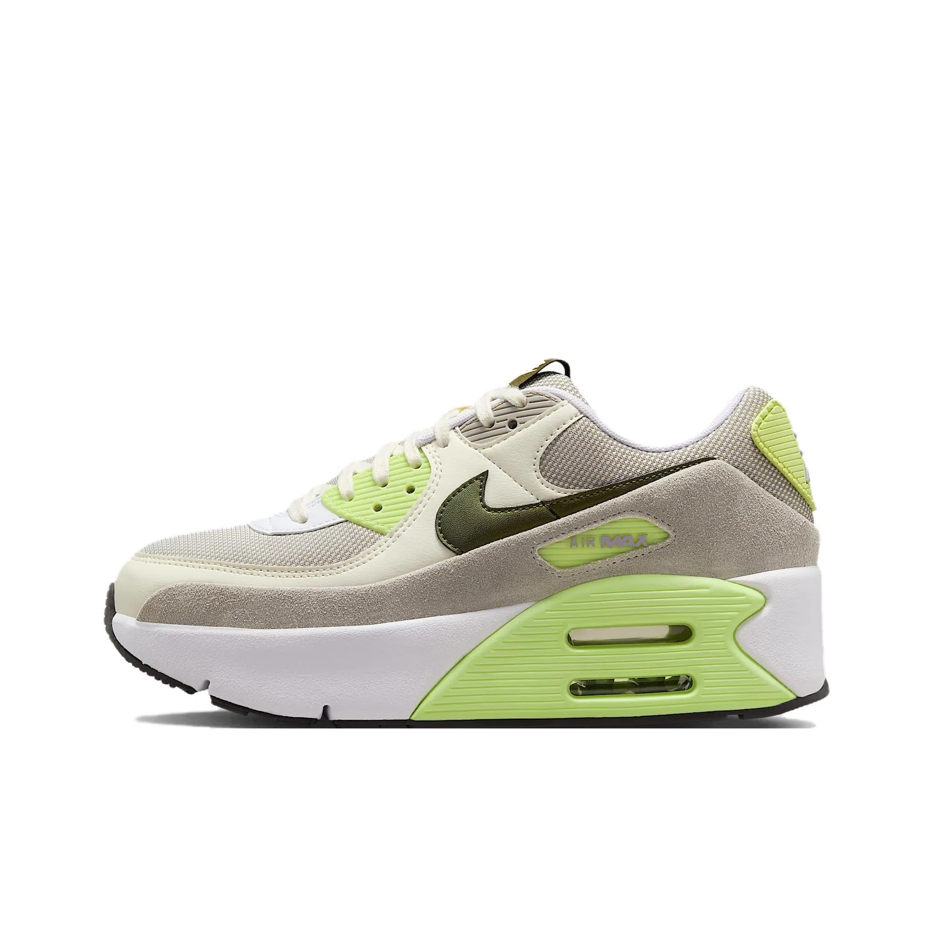 Nike Air Max 90 Slip Resistant Cushioning Low Top Running Shoes Women's Gray