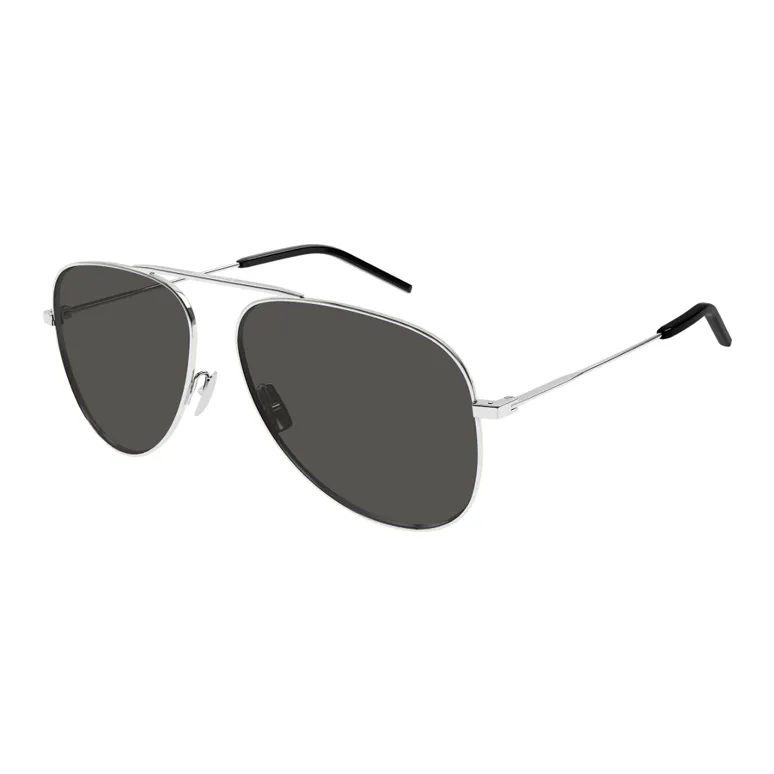SAINT LAURENT Metal Aviator Sunglasses Unisex Silver