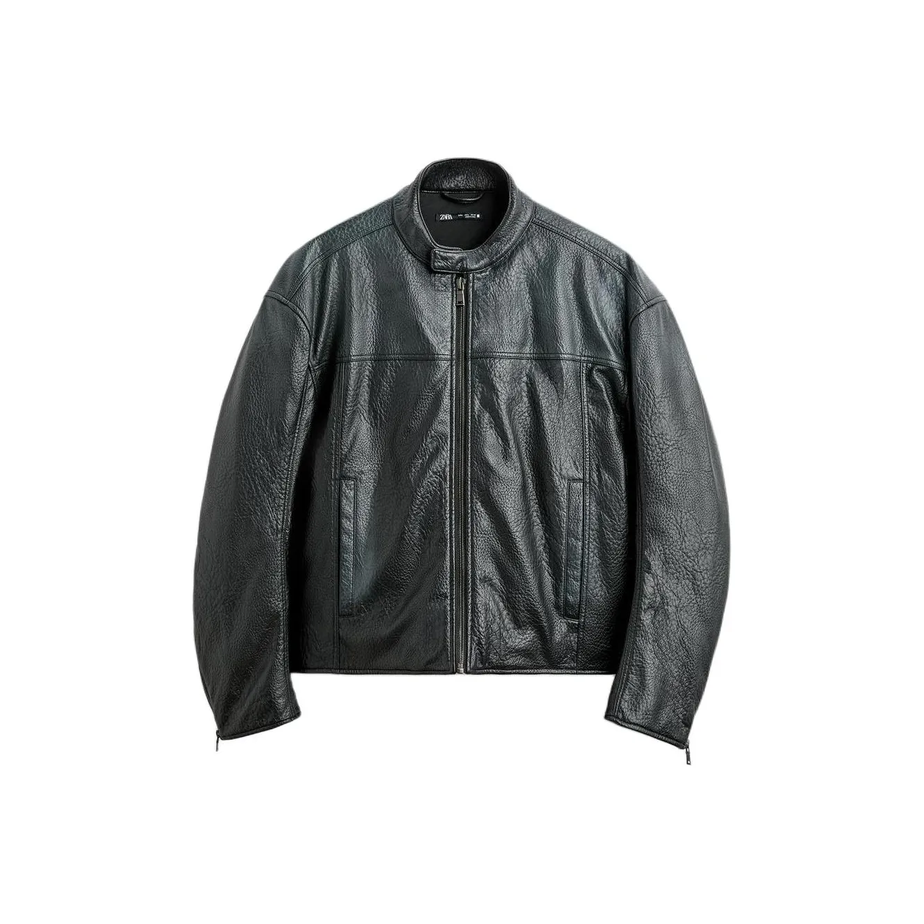 ZARA Leather Jackets Men's Blue