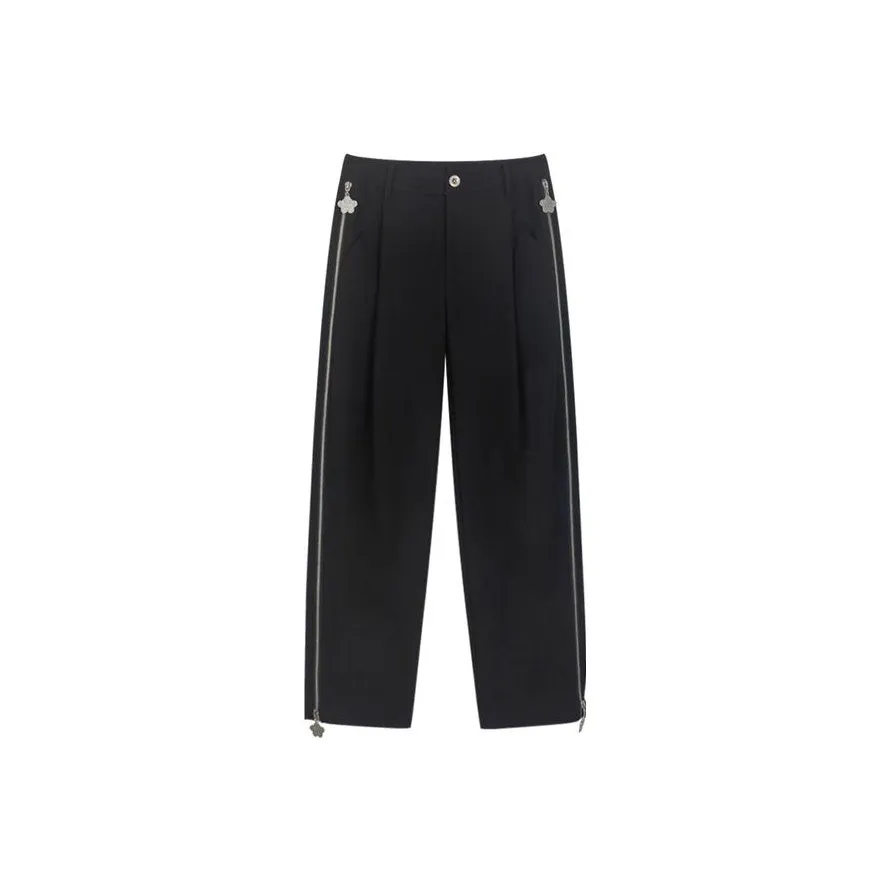 bosieagender x Little Flower Черные унисекс повседневные брюки