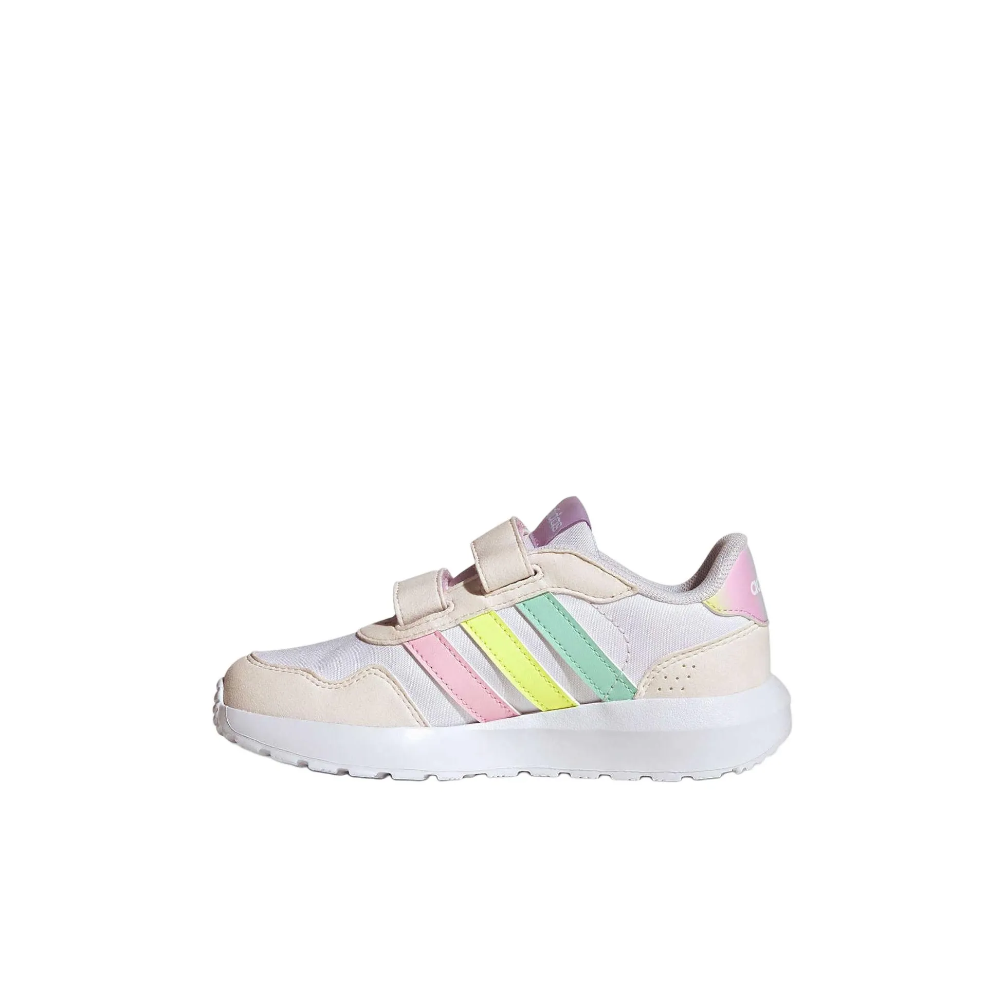 Adidas RUN 60S Противоскользящий Устойчивый к истиранию Низкий Топ Детская Беговая Обувь Белый Прозрачный Розовый Прозрачный Мятно-зеленый Детская