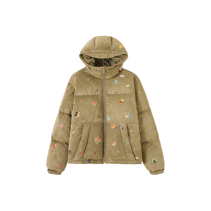 CONP Хлопковый пуховик унисекс мохово-зеленый