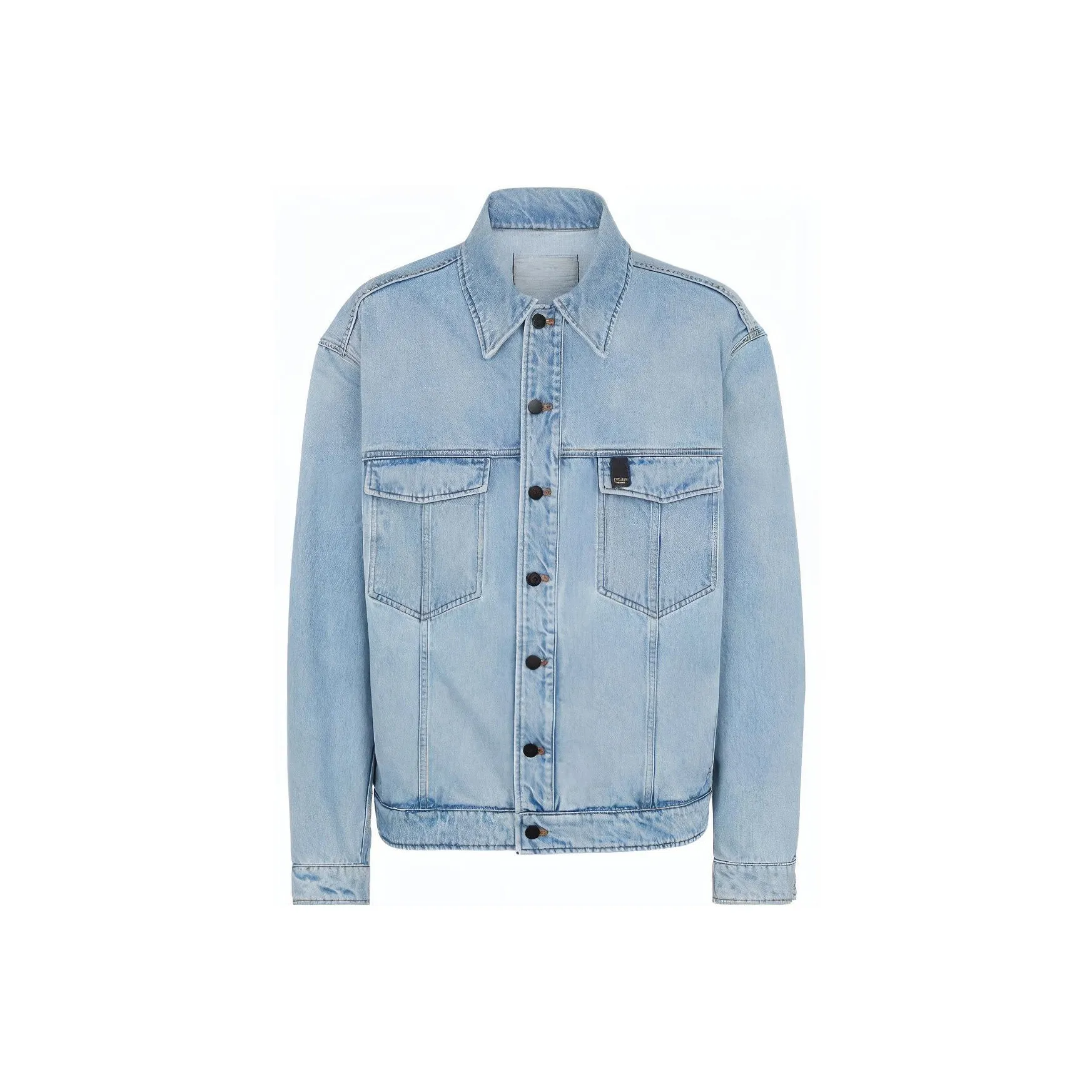 FENDI SS22 Denim Jacket Men
s Light Blue