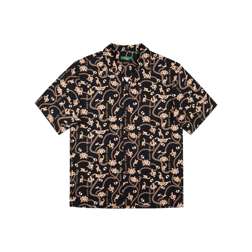 Raidy Boer 2025 Летняя рубашка мужская черный цветок