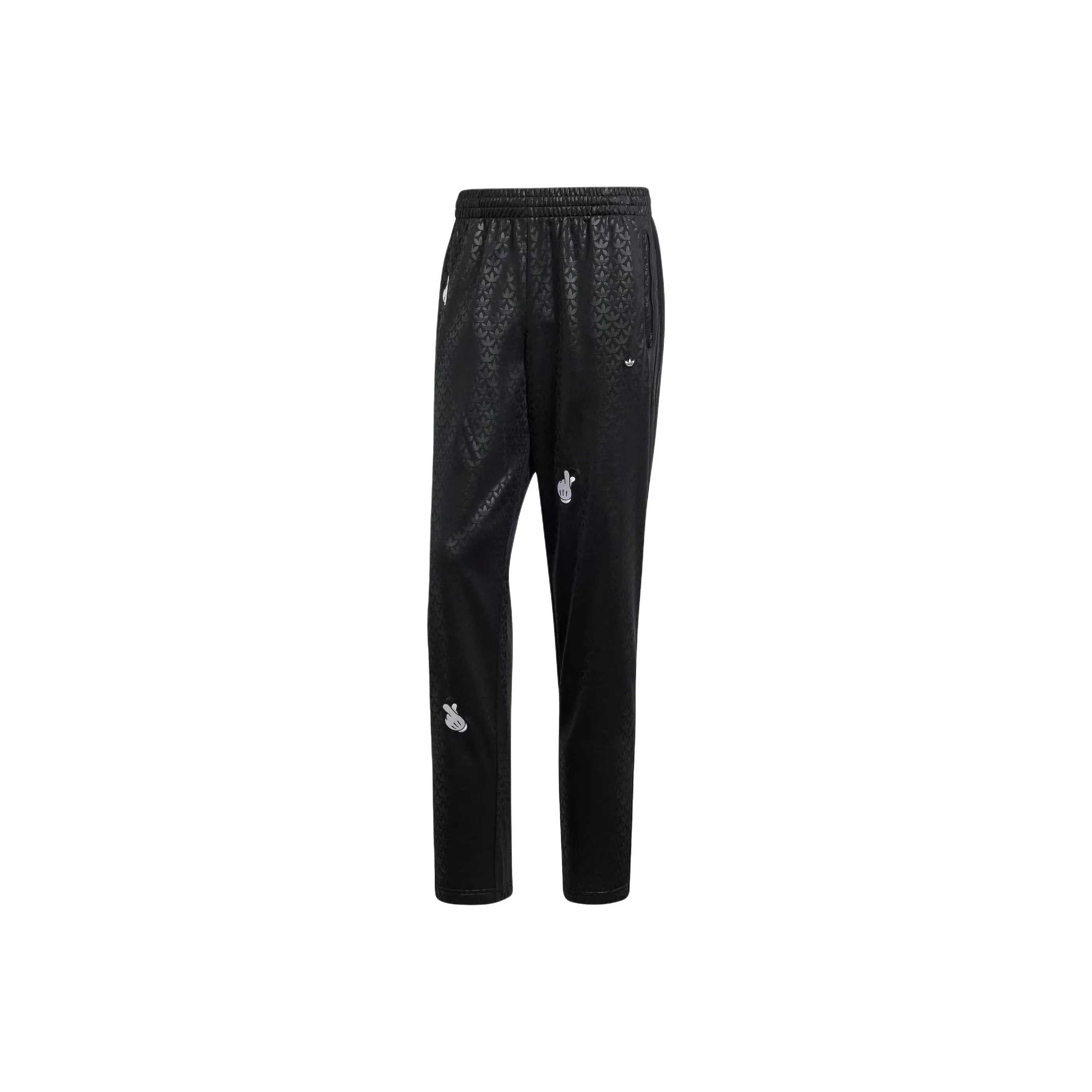 Adidas Originals x MILAOSHU LIANMINGKUAN Mickey Mouse Co brand SS24 Knitted Sports Pants Men's Black