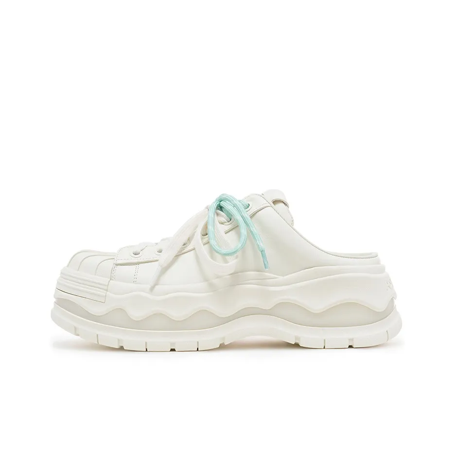 VITTORIO VENTURA Низкий топ открытый каблук кроссовки для скейтбординга женские белые