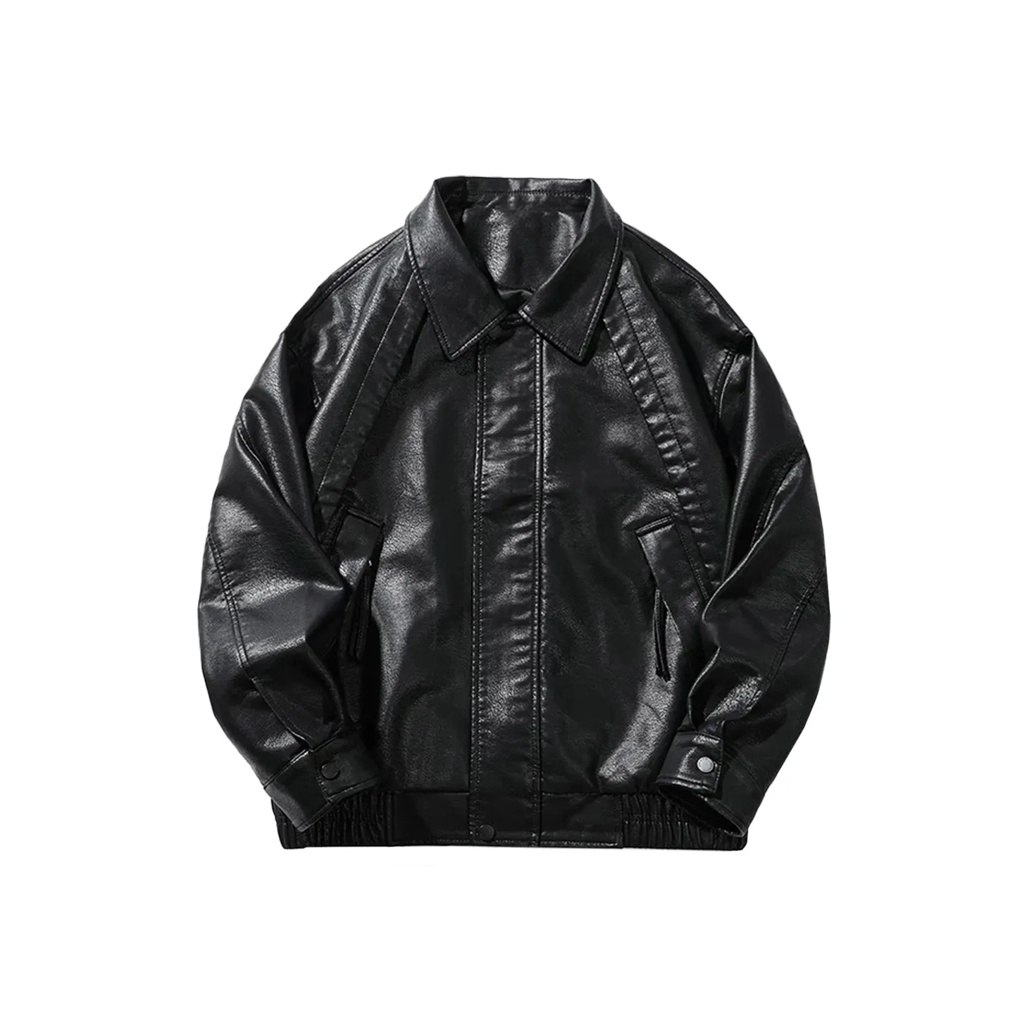 WILD LEADER Кожа Куртка Унисекс Ночной Время Черный