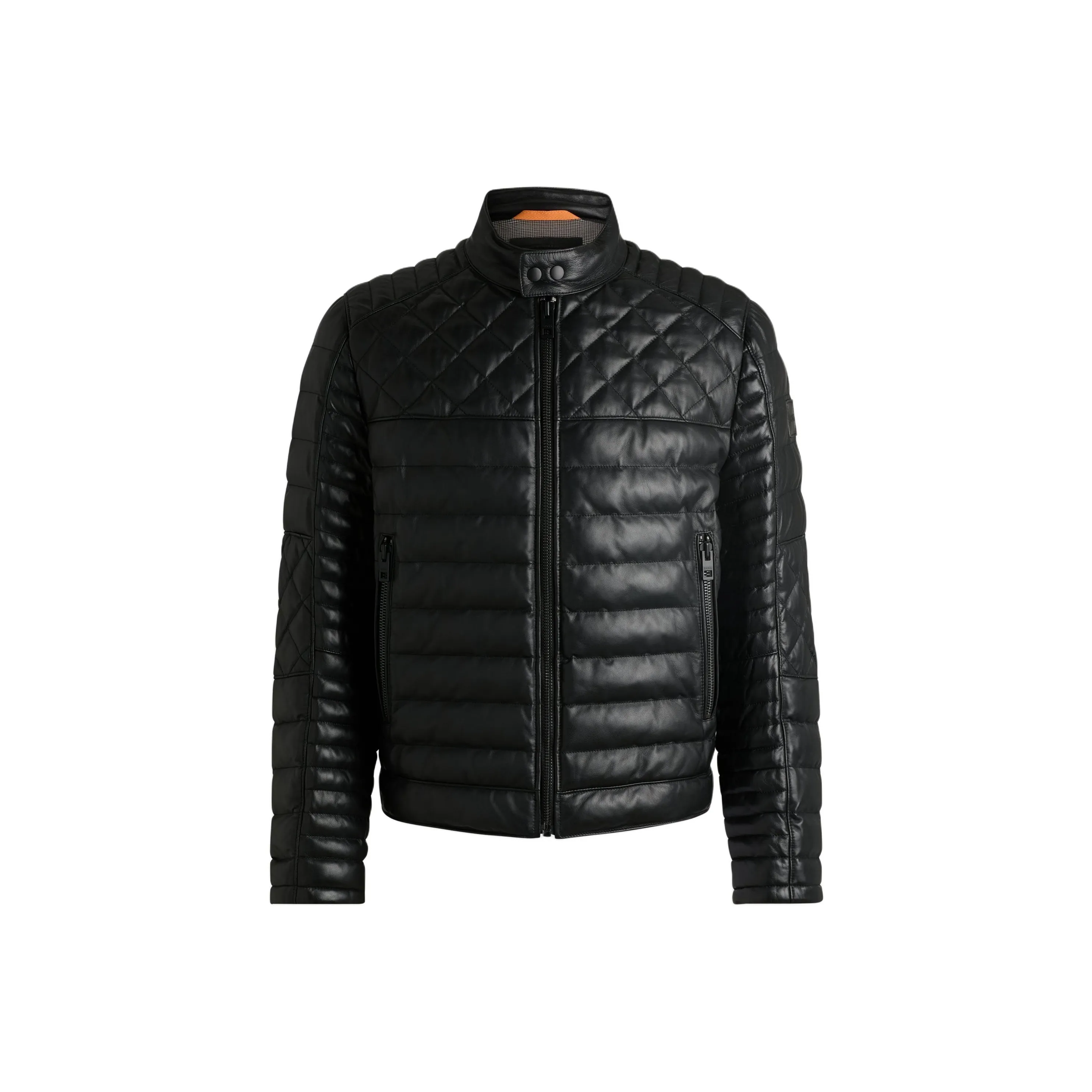 HUGO BOSS FW24 Leather Jacket Men's Black