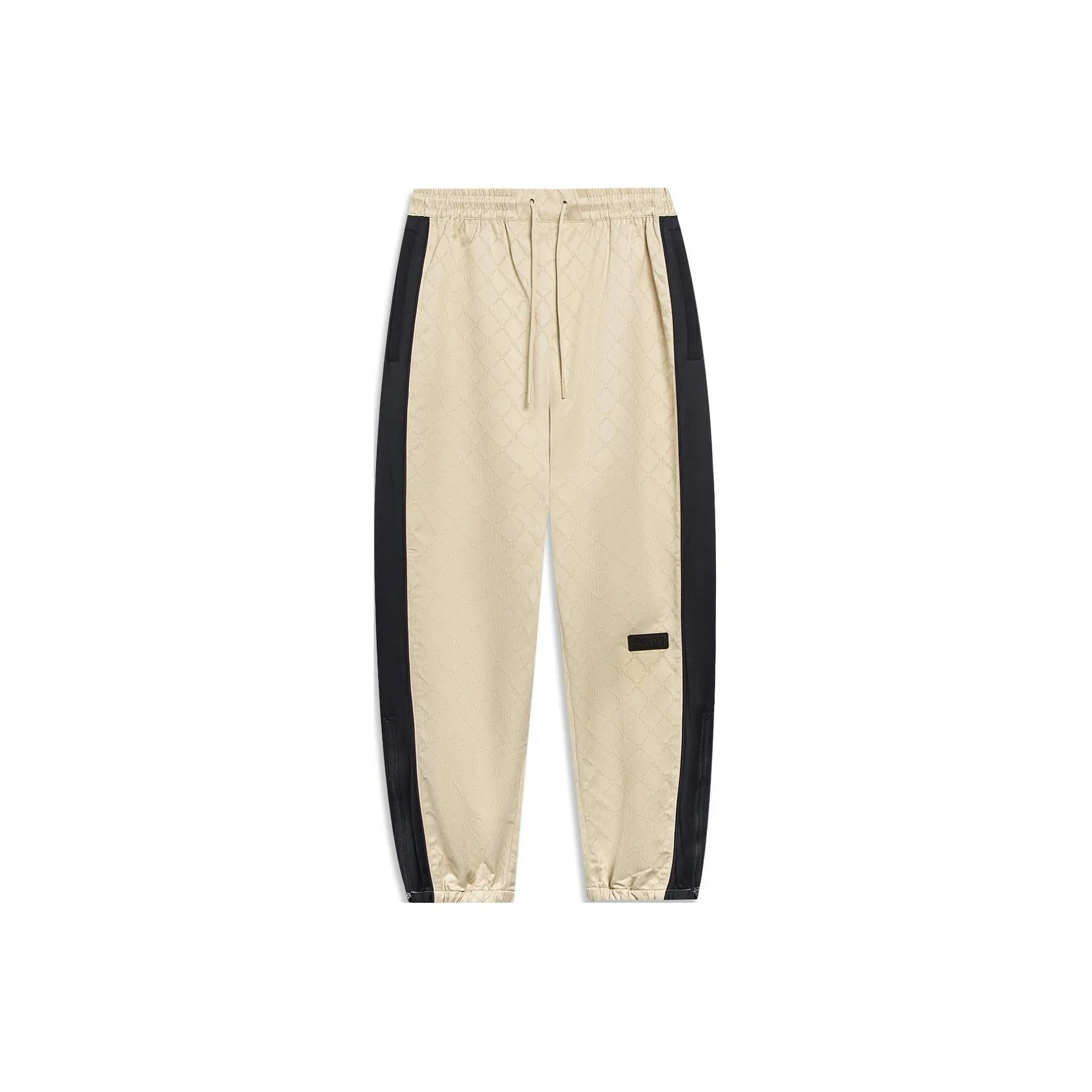 LINING Casual Pants Men's Light Milk Umber Jacquard All Over Print Black