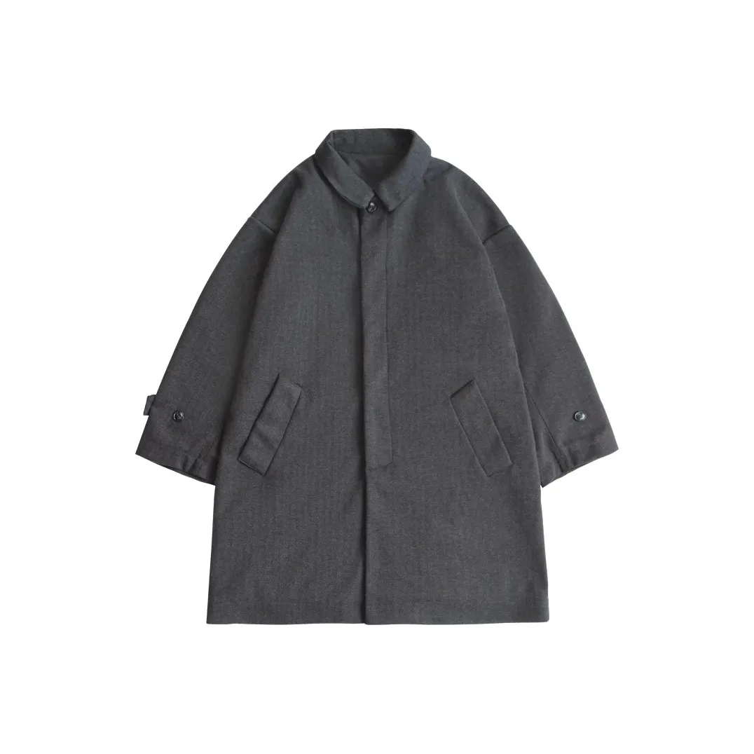 HEEMKIZOO Тренчкот Мужской Черный Серый