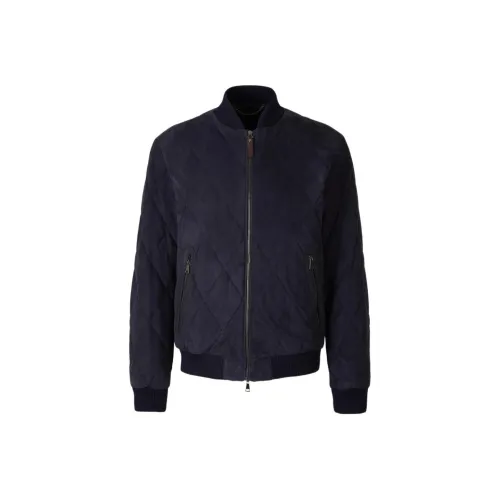 Canali Черный Мужские Кожаные Куртки