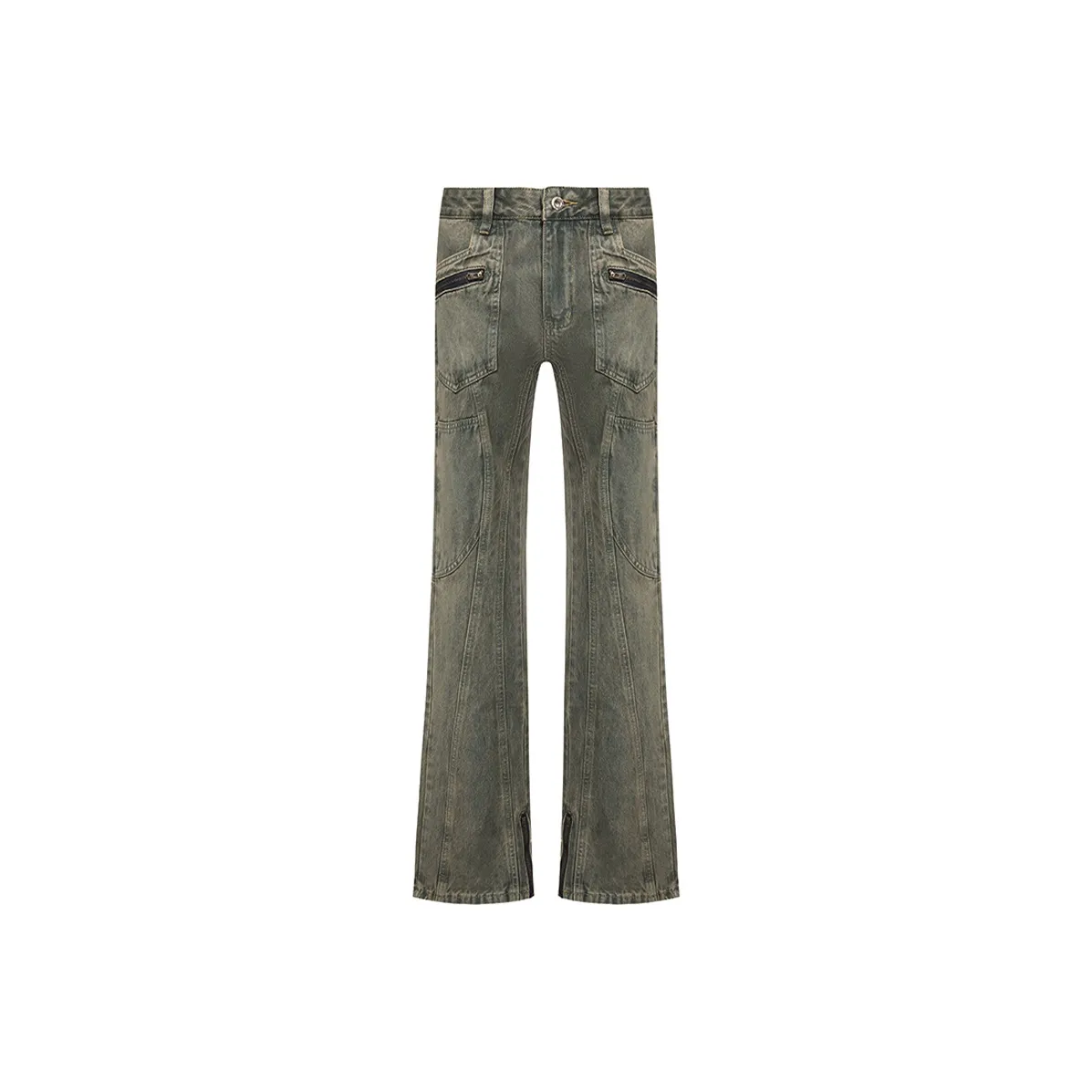 COOLALPACA Jeans Unisex Distressed Yellow Mud