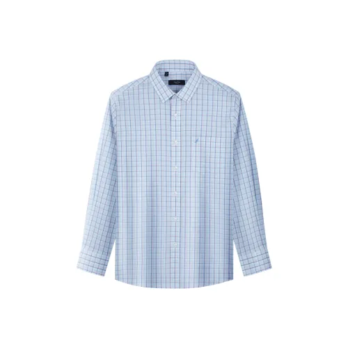 NAUTICA TAILORED Синяя клетка Мужские Рубашки