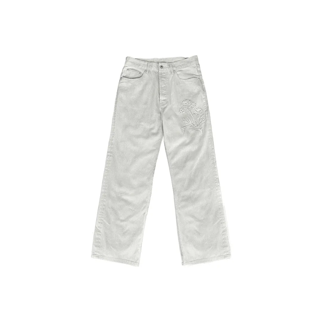 WANNA LAB SS25 Джинсы Унисекс Белый известняк